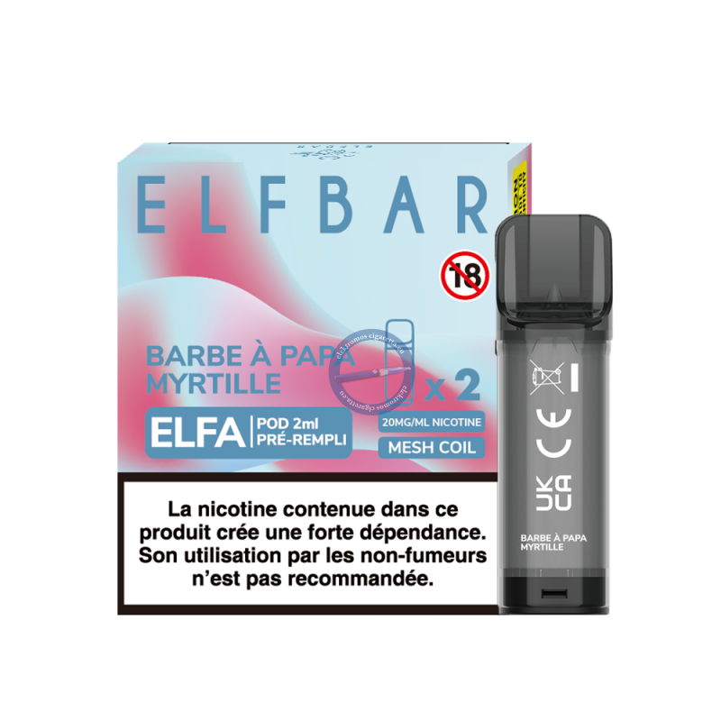 Elf Bar ELFA 2ml 20mg Barbe à papa Myrtille